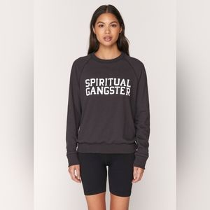 Spirtual Gangster Varsity Old School Sweatshirt (Vintage Black)